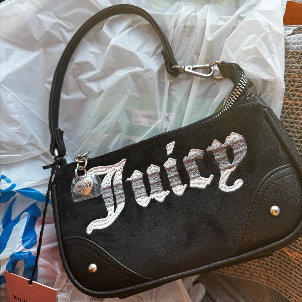 Juicy Couture Black and Silver Clutch